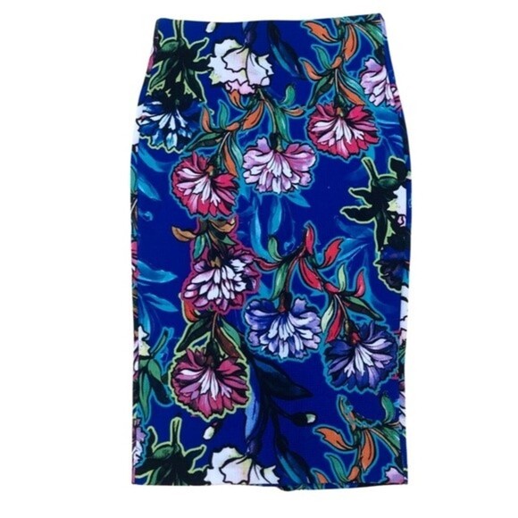 ECI Women’s Skirt Sz S‎ Bold Floral Multicolor Print Pencil Midi Pull-On - Picture 1 of 7